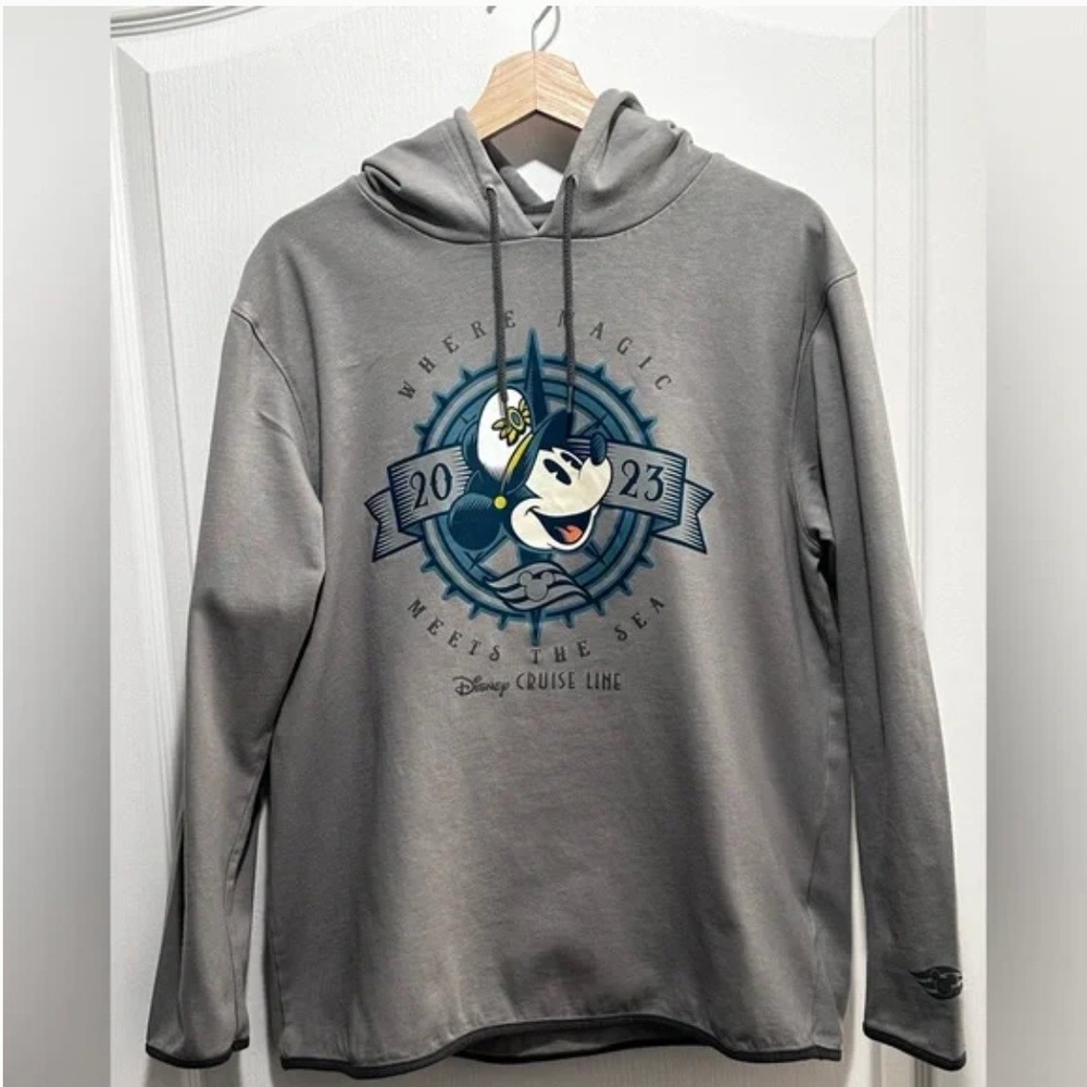 Disney Cruise Line Captain Minnie Hoodie 2023 Where Magic‎ Meets the Sea Gray